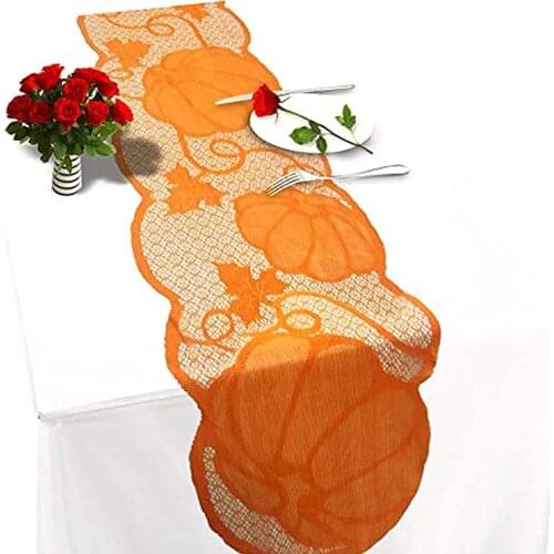 Halloween Table Runner Maple Leaves Pumpkin Table cloth Thanksgiving Decoration Table Cover Pumpkin Halloween Decorations Party