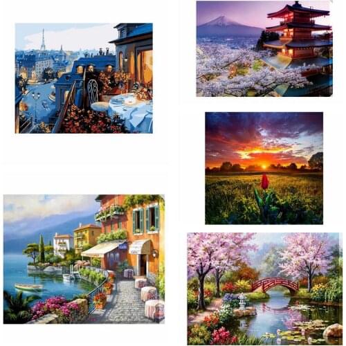 New 5D Diamond Painting Scenery Tower BridgeEmbroidery Rhinestone Cross Stitch Gift Home Office Decor Kids Adult Factory Direct