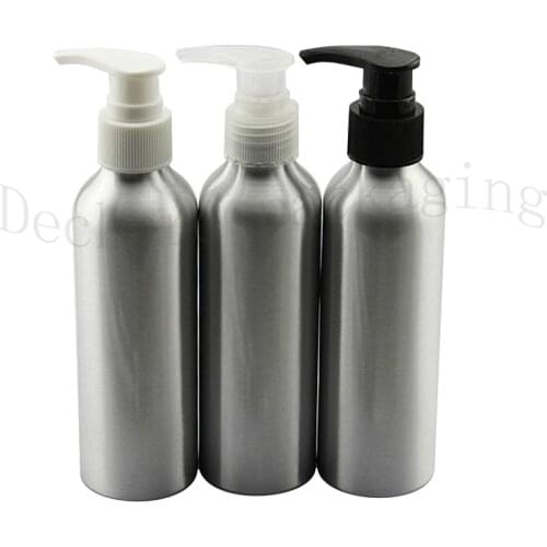 20pcs/lot 150ml Empty travel aluminum Lotion Pump Bottle Shower Gel shampoo Liquid soap Cosmetics container bottle