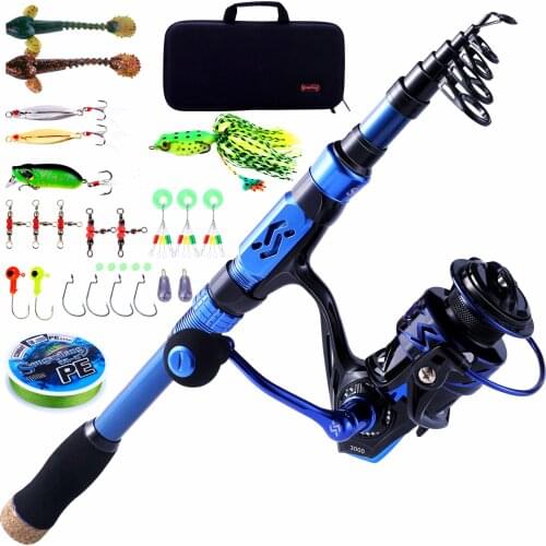 Sougayilang 1.8-3.0m Telescopic Fishing Combo Portable Ultralight Rod and 6.2:1 Gear Ratio Fishing Reel Fishing Combo Sea Pesca
