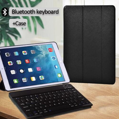 For Apple IPad 8th Gen/7th Gen 10.2"/Air 3/Pro 10.5" Shockproof Smart Magnetic Tri-fold Stand Cover Case + Bluetooth Keyboard