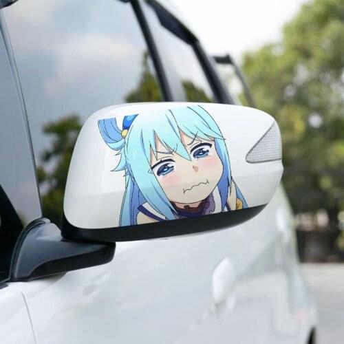 Cartoon Creative Blue Maiden Motorcycle Car Sticker Vinyl Car Wrap Cartoon Decal for Air Cover Scratches Waterproof Conditioner