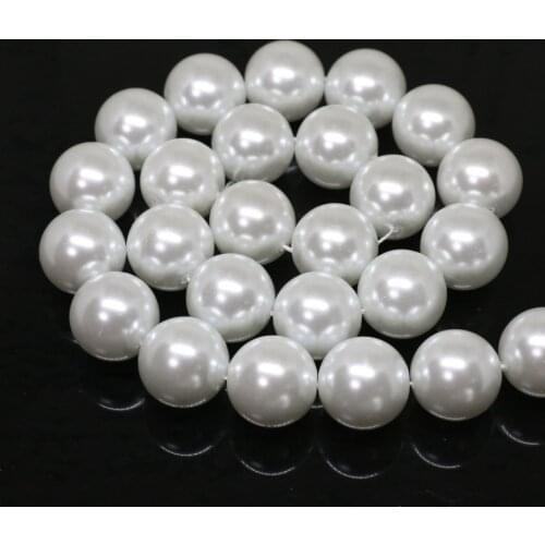 High quality white imitation shell pearl round bead 4,6,8,10,12,14mm fit diy women necklace bracelet jewelry making 15inch B1604