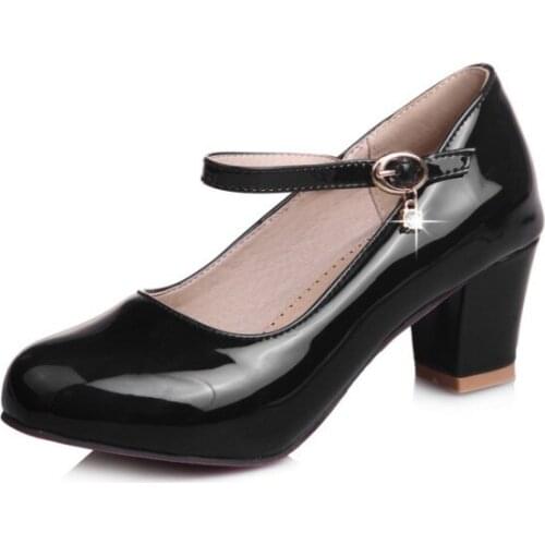 Big Size 11 12 13 14 15 16 17 ladies high heels women shoes woman pumps Round-head water drill Pendant with one-word buckle