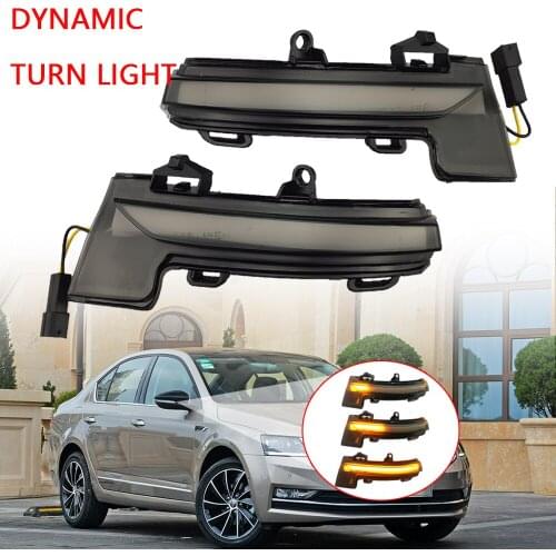 2 pieces For Skoda Octavia Mk3 A7 5E Dynamic LED Turn Signal Blinker Mirror flasher Light 2014 2015 2016 2017 2018 2019