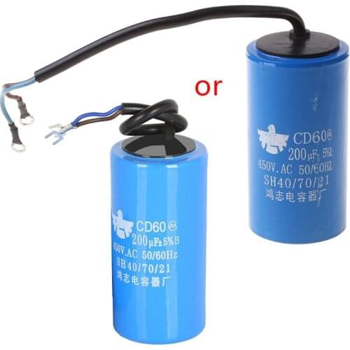 250-450V AC 200uF Appliance Motor Start Run Capacitor CD60 High Quality