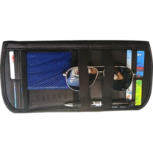 32x20cm Multifunction Car Sun Visor Storage Bag Glasses Hanging Bag Drivers L icense Card Pen Car Bill Storage Bag