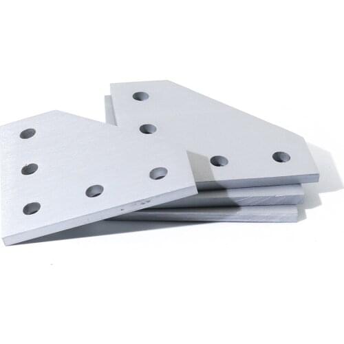 4 8 10pcs 5 Holes Silver 90 Degree Joint Board Plate Corner Angle Bracket Connection Joint Strip for 2020 Aluminum Profile