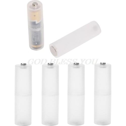 4Pcs AAA To AA Size Portable Battery Converter Adapter Spacer Switcher Case Box Drop Shipping