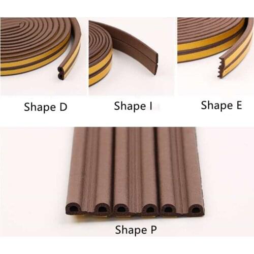 5Meters P Shape Self-adhesive Door Window Sealing Strip Glass Window Anti-collision Rubber Strip Foam Insulation Strip Dustproof