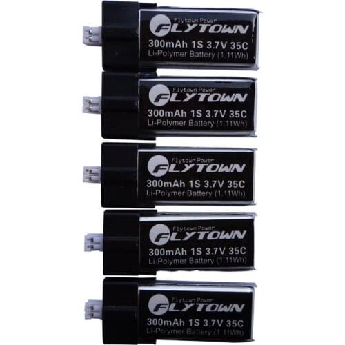 5PCS Flytown 300mAh 3.7V 35C/70C Lipo battery PH2.0 for EFLITE Blade mCPX FBL100 Nano QX 3D Helicopter Drone Quadcopter parts