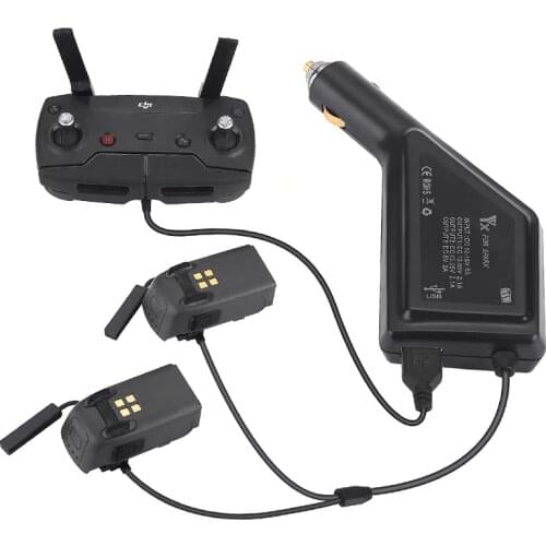 Car Charger for DJI Spark Battery and Remote Controller Charging Hub Car Connector USB Adapter for Spark DJI Drone Charger