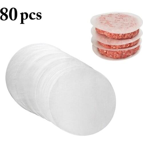 Kapmore 80Pcs/Set 4.33in Patty Papers Round Multiuse Hamburger Patty Paper Baking Paper Circle Kitchen Meat Tool Accessories