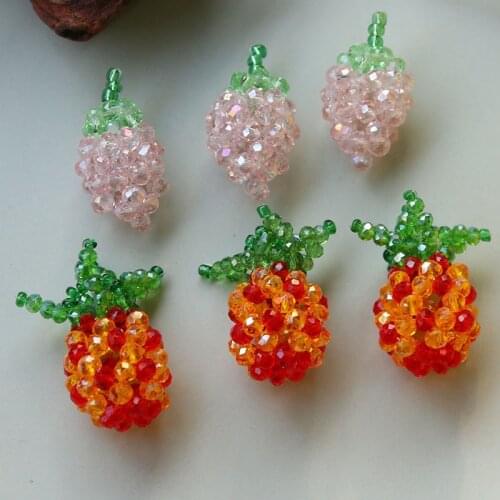 Min order 12pcs/lot color beads handmade Weave cartoon Pineapple strawberry shape beads diy jewelry earring/garment accessory
