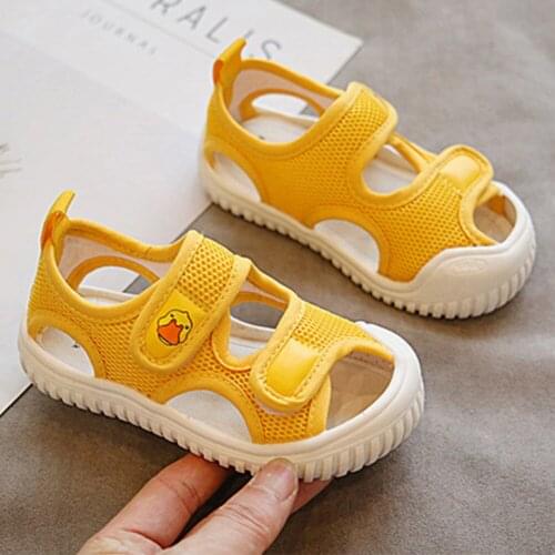 Kids Shoes Sandals Summer Boys Girls Casual Sandals Velcro Design Anti-kick Beach Shoes Fashion Lightweight