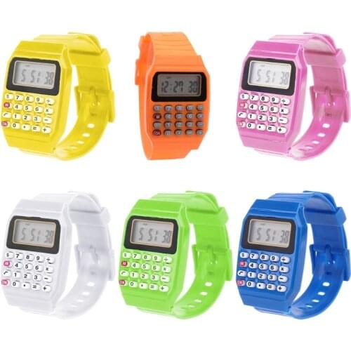 Fad Children Silicone Date Multi-Purpose Kids Electronic Calculator Wrist Watch O16 20 Dropshipping