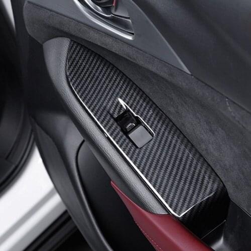 For Mazda CX3 CX-3 2016 2017 2018 Car Interior Accessories Door Armrest Panel Window Switch Lift Buttons Cover Trim Sticker LHD
