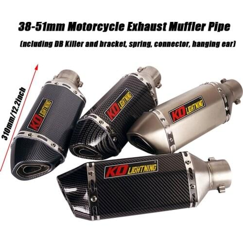 Stainless Steel Tail Exhasut Vent Pipe DB Killer 12.2inch Length Vent Pipe Silencer System Motorcycle 38-51MM Baffler Pipe