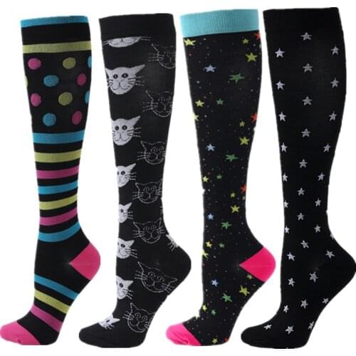 New Compression Stockings Funny Nursing Socks Fit For Running Flight Travel Outdoor Hiking Circulation Calf Compression Socks
