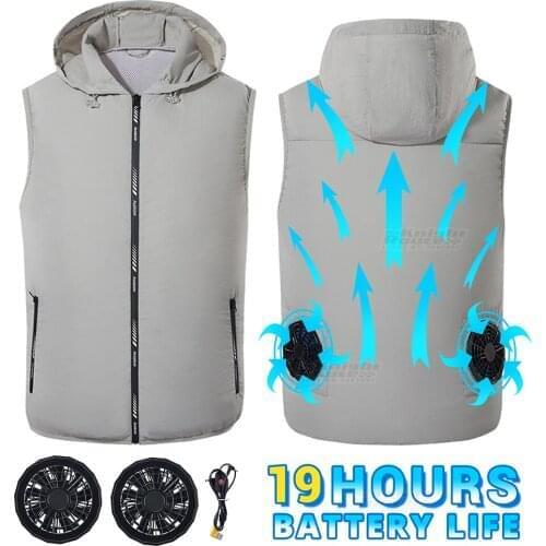 Summer Cooling Fan Jacket Running Vest USB Power Supply Hiking Cycling Air Conditioning Clothes Fishing Camping Windbreaker