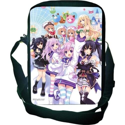 Cute Anime Hyperdimension Neptunia Shoulder Bags Students Crossbody Bag Children Handbags Phone Package Girls Small Square Bag