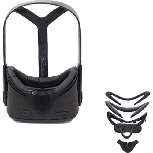 Anti-sweat Leather Sponge Eye Mask for Oculus Quest VR Headset Dustproof Lens Cover Face Mask Shading Nose Pad Set