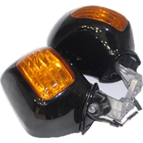 Motorcycle Rear View Mirrors Orange Lens BulbTurn Signals For Honda Goldwing 1800 F6B 2013-2017