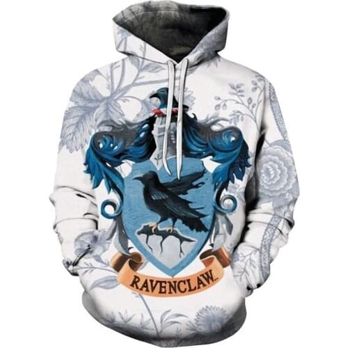 New 3D Printing Ravenclaw Hoodies Men Women Harajuku Style Sweatshirts Fashion Casual Pullover Tops