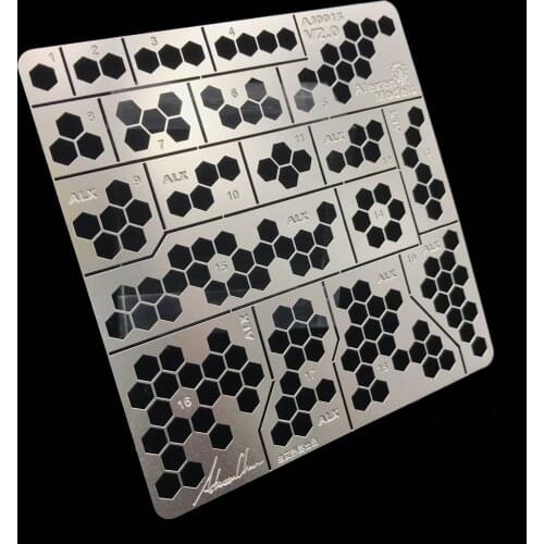 1/100 1/35 Scale Hexagon Cellular Digital Camouflage Leakage Spray Plate Tools for Gundam Military Model Kit AJ0015