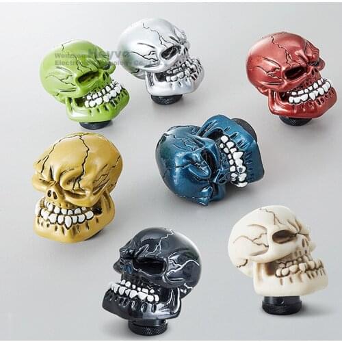 Gear Shift Knob SKULL Multiple Colour Car Gear Head Shift Knob Aluminum Material Handle For Most Vehicles Manual