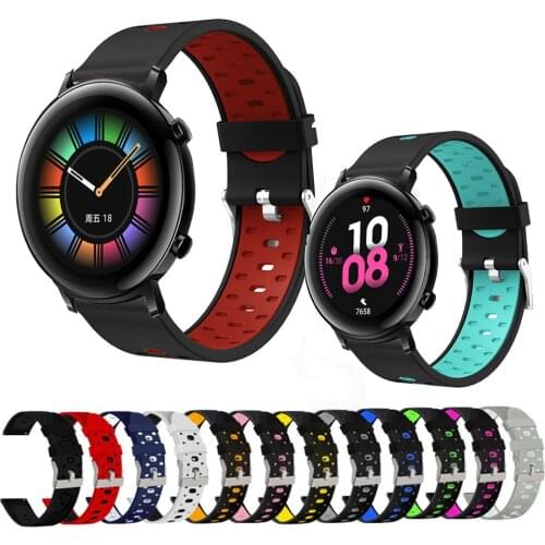 20mm Silicone Watchband For Huawei Watch GT 2 42mm Smart Watch Sports Strap Bracelet For Honor Magic 2 42mm/Honor Watch ES Band
