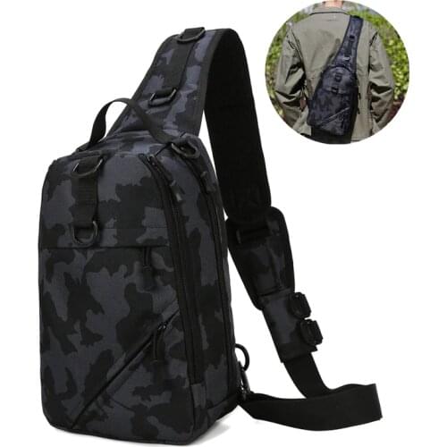 Fishing Tackle Bag Backpack Tactical Multifunctional Single Shoulder Military Bag Pack Camping Rucksack Chest Bag for Fishing
