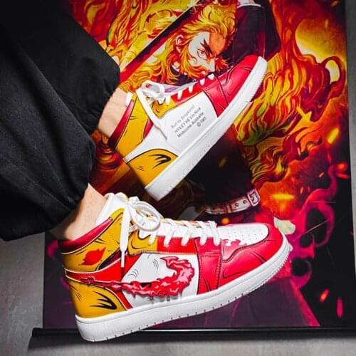 Classic Animation Shoes Mens Hip Hop Shoes Fashion Sports Shoes Mens Casual Shoes Travel Mens Walking Shoes High Top Shoes Bo