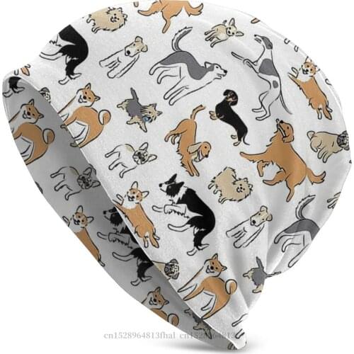 Fun Bonnet Homme Winter Warm Knitting Hat Corgi Herding Dog Pembroke Skullies Beanies Caps For Men Women Novelty Cotton Hats