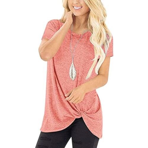 Tee Shirt Femme O-Neck Solid Short-Sleeved Middle Length T Shirt Top Fashion Casual Loose Womens Summer Clothing Wholesale Items