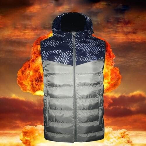 New Smart Heating Mens Vests Graphene Electric Heated Waistcoat Male USB Safe Constant Temperature Warm Mens Sleeveless Vest