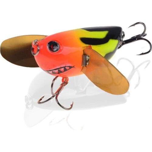 1pcs New Boxed Topwater Wobbler Fishing Lure 6cm 12.5g Floating isca Artificial Hard Popper Plastic Bait With Metal Wings