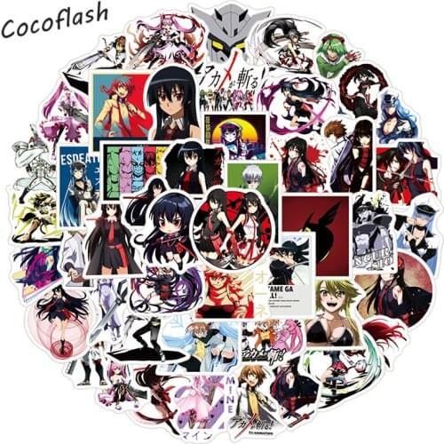 10/50pcs/pack Cartoon Anime Akame Ga KILL! Mixed Graffiti Stickers For Diy Helmet Case Gift Laptop Guitar Luggage Skateboard