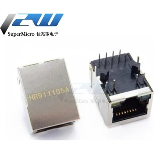 10pcs / lot high quality RJ45 connector network isolation transformer filter HR911105A RJ45 with lamp