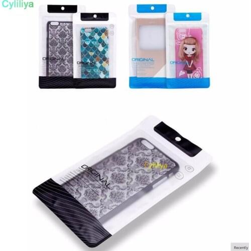 100 zipper lock retail Packaging bag for iphoneX 8 7 plus 6s case Mobile phone accessories case PVC Plastic Retail Packaging Bag
