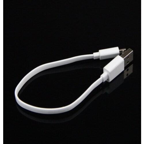 100PCS Cell phone Micro USB Charger Cable 20cm length Flat Wire Soft Short White For Samsung HTC Xiaomi MOTO Power Bank