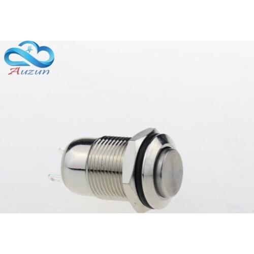 12 mm high metal push button switch lock button 2 a36vdc copper plating nickel welding two feet