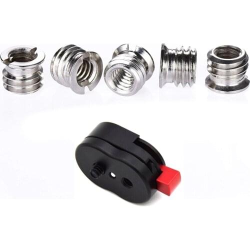 1x Field Monitor Quick Release Plate for LCD Monitor Magic Arm LED Light Camera & 5x Standard 1/4Inch-20 Female to 3/8Inch-16 Ma