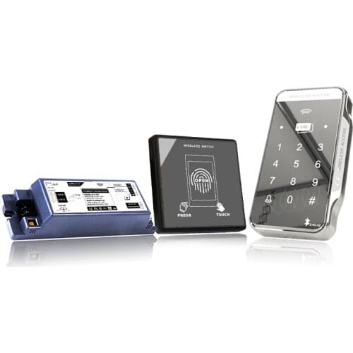 2.4G automatic door lock gate wireless Access Control RFID IC keypad controller Reader exit button kit Door lock Access Reader