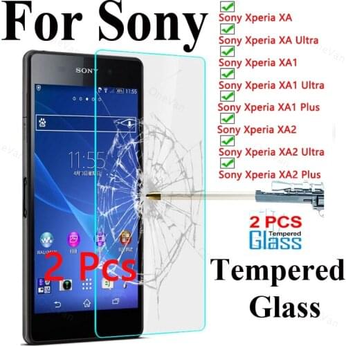 2 Pcs Phone Protective Glass for Sony Xperia XA2 Plus Ultra 9H Toughed Front Glass for Sony Xperia XA1 Plus XA Ultra HD Glass