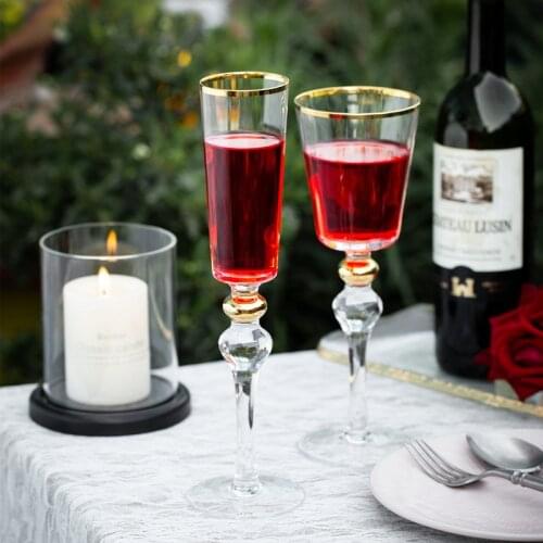 2Pcs Gold Champagne Flutes Premium Crystal Christmas Vampire Champagne Glasses for Wedding Anniversary Valentines Day Gift