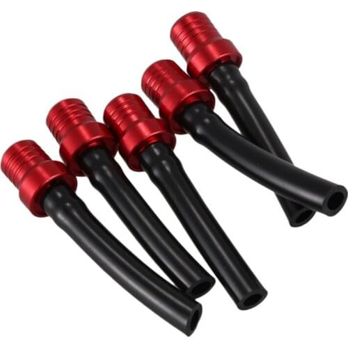 5Pcs Motorcycle Pit Bike Gas Fuel Cap Petrol Tank Valve Vent Breather Hose Tube Red