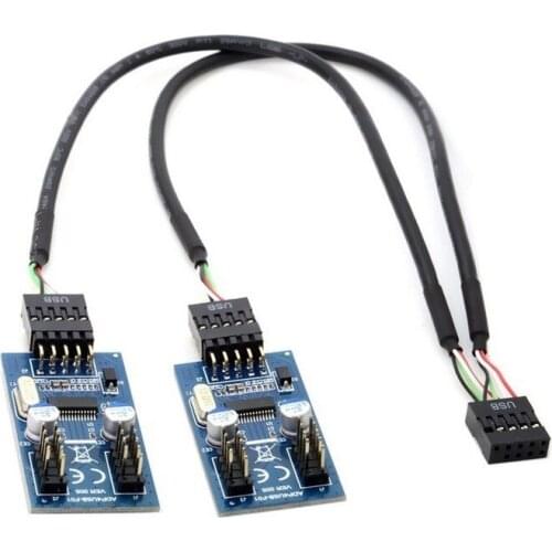 9 Pin USB Header Motherboard Male 1 To 2/4 Female Extension Cable Card Desktop USB2.0 HUB Connector Adapter 9 Pin Port Multilier