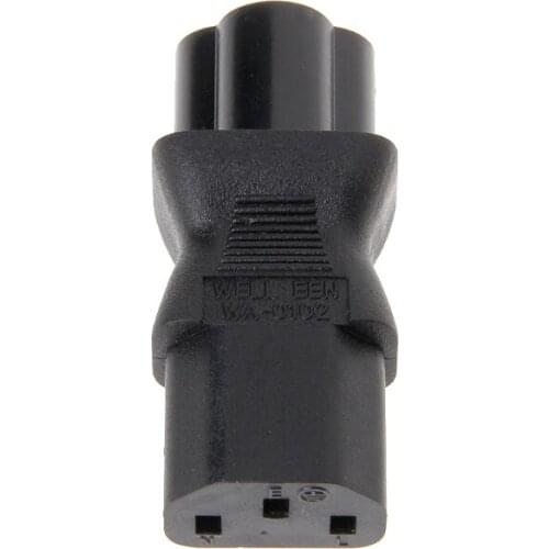 IEC 320 C13 Female To C6 Male 3-Pin Cloverleaf Plug Converter AC Power Adapter