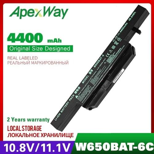 11.1v 4400mAh laptop battery for Clevo W650BAT-6 K5 K4 P4 P5 G150SG G150S G150SA G150TC G150MG K750D K570N-I3 K5-I78172d1